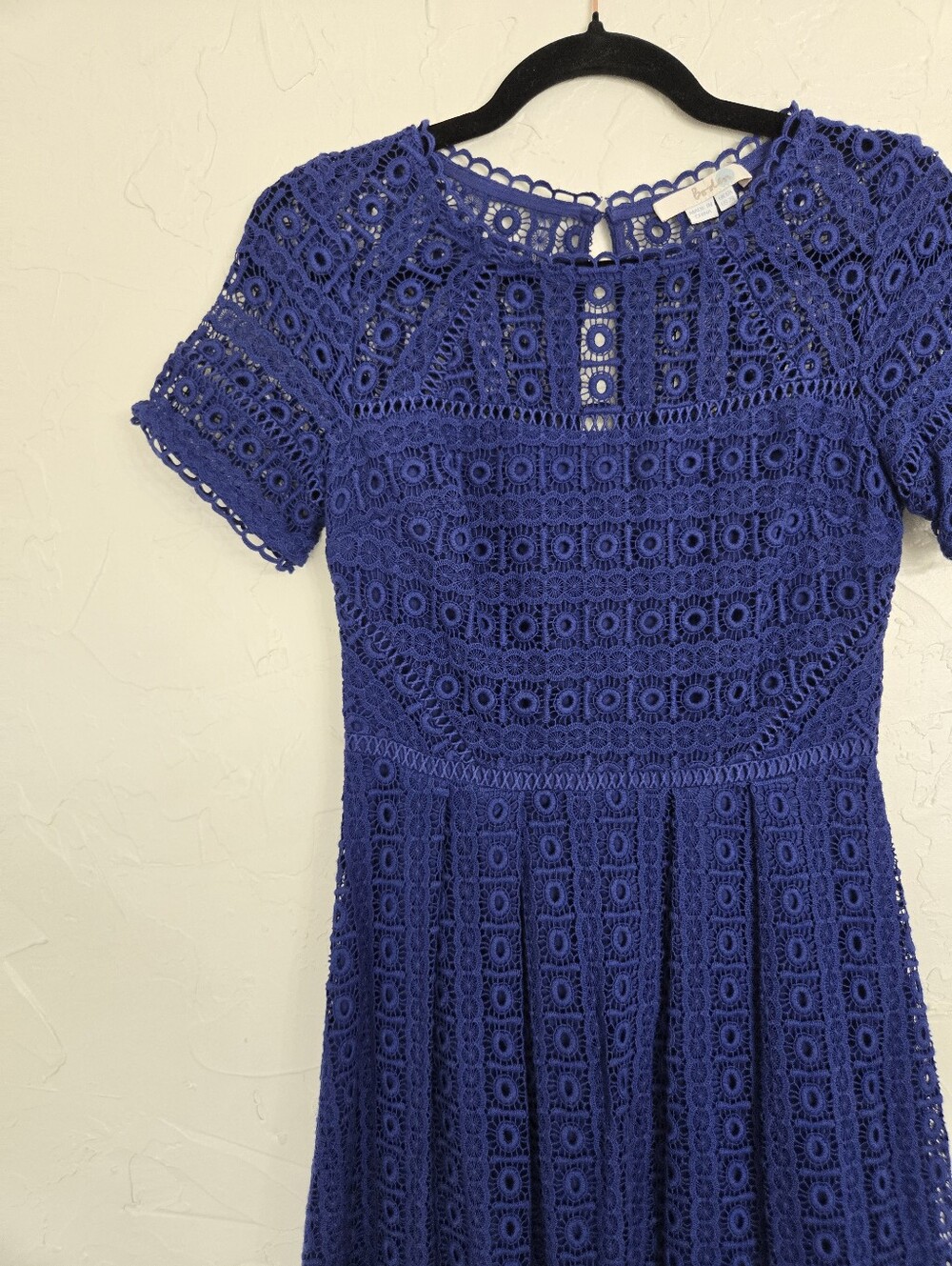 Boden Crochet Lace Cobalt Blue Short Sleeve Midi Althea Dress, 2 - Picture 3 of 11